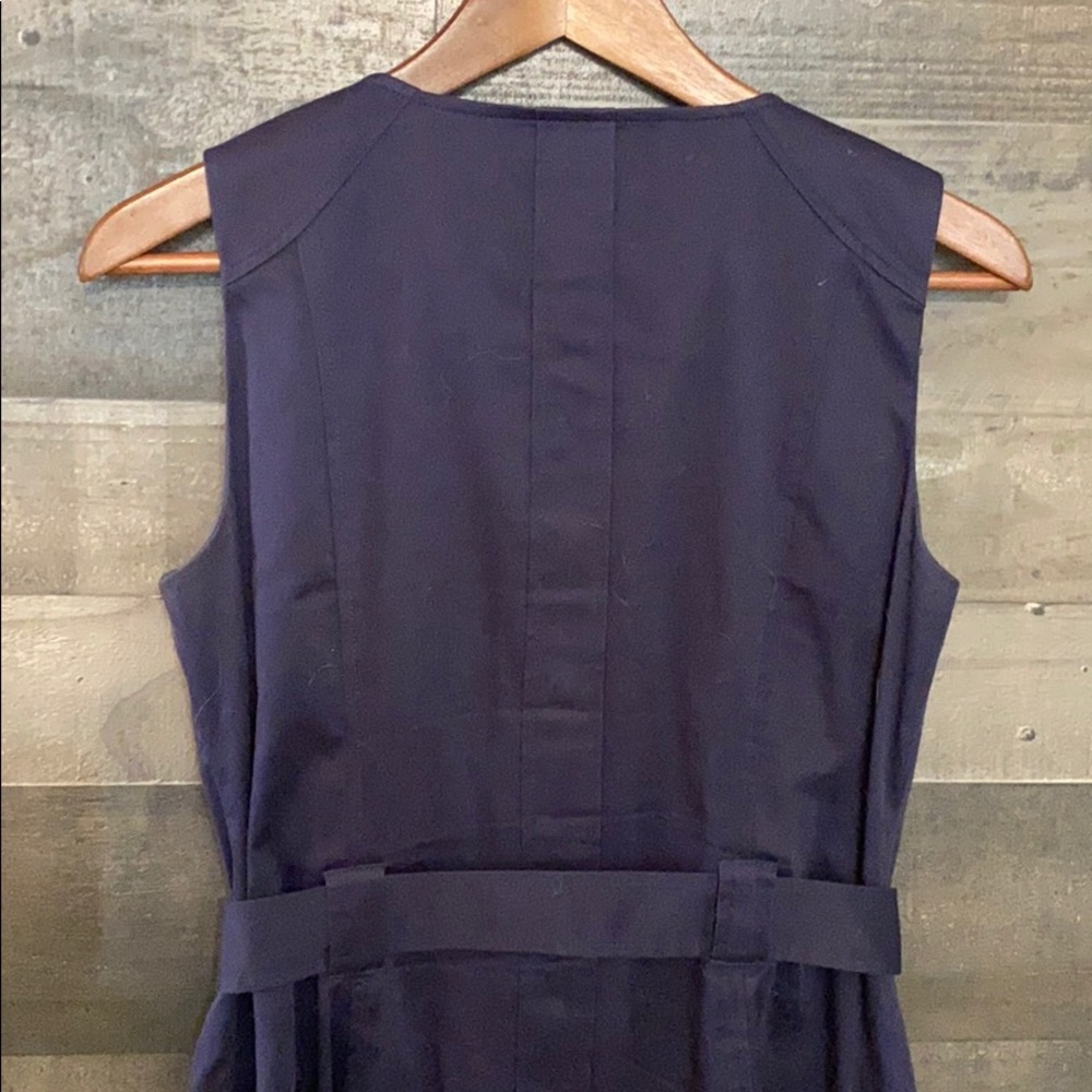 Classy Navy Blue Calvin Klein Sleeveless Button Down Dress - Picture 5 of 9